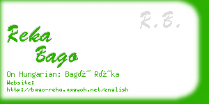 reka bago business card